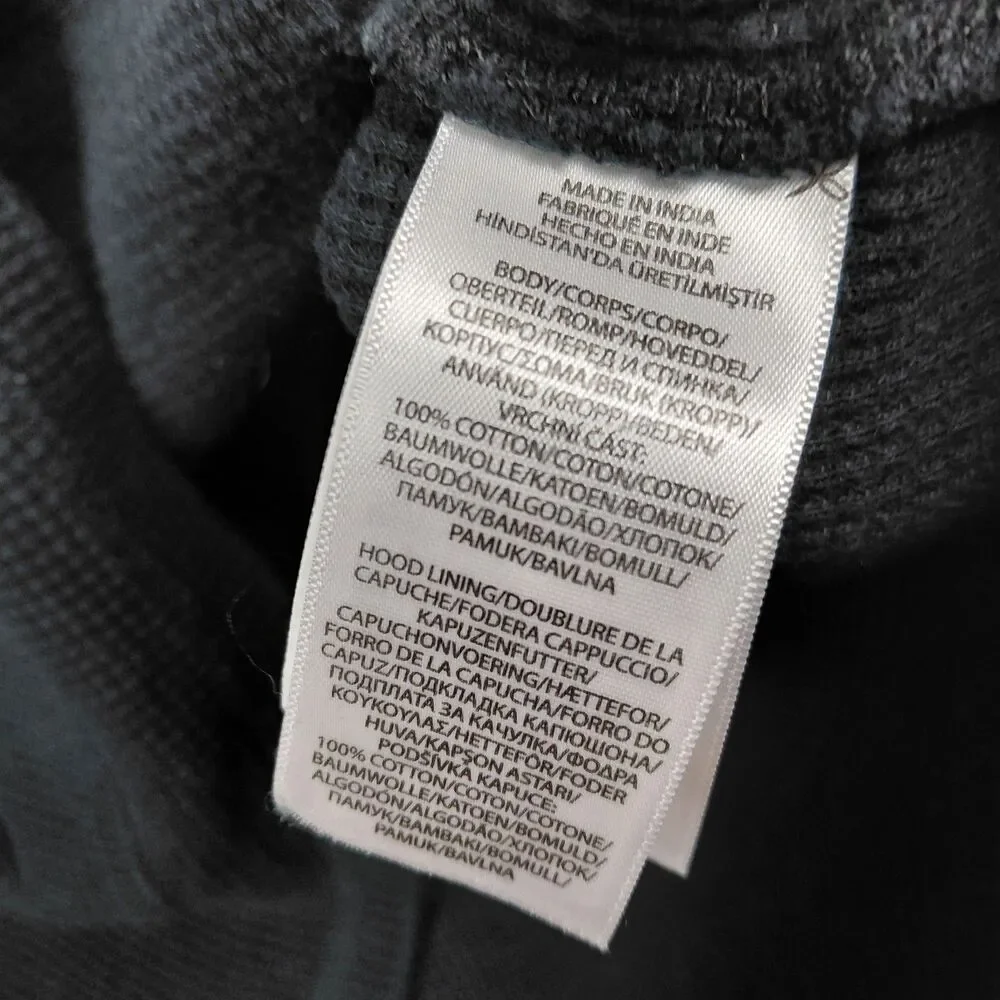 Polo Ralph Lauren Hoodie Mens Medium Black Waffle Knit Pullover Red Pony